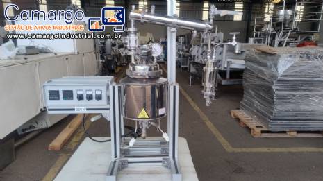Reator encamisado de m�dia press�o para laborat�rio em inox Metalquim 3 litros