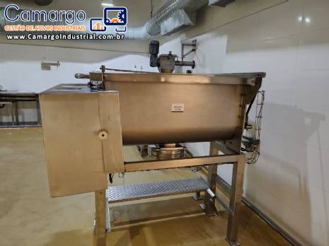 Misturador para p�s ribbon blender em a�o inox 200 L Mecamau