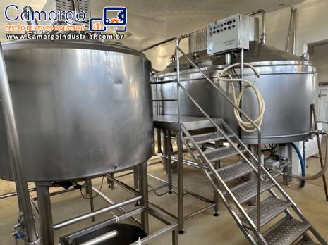 Queijomatic em inox para fabrica��o de massa para queijos Globo Inox 8.000 litros