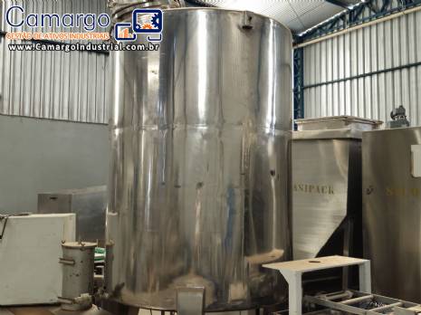 Tanque em a�o inox para armazenamento e agita��o 2000 litros