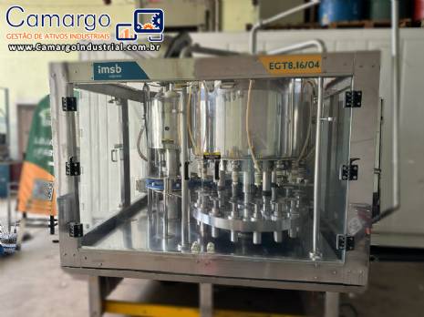 Envasadora rotativacom tampadora batoque em inox 16 bicos IMSB para frascos garrafas