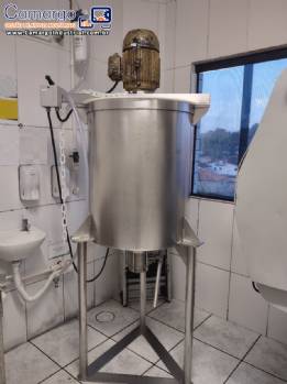 Tanque misturador em a�o inox para agita��o emulsifica��o homogeneizador para pasta de alho 220 litros
