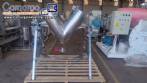 Misturador em V para p�s e granulados 100 litros em a�o inox