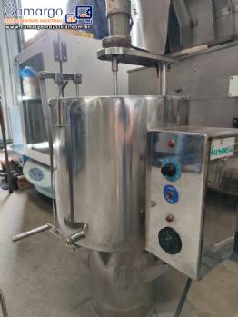 Tanque reator de bancada aquecido encamisado em inox para laboratorio 28 L
