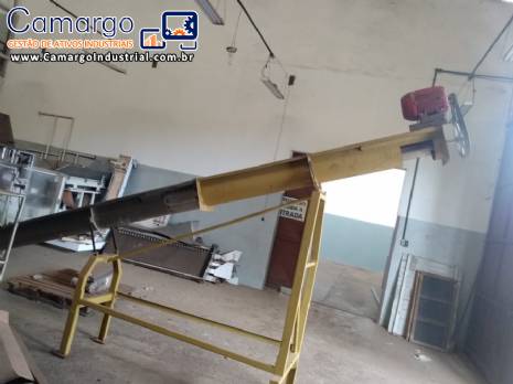 Rosca transportadora em a�o inox com estrutura em a�o carbono 6 metros