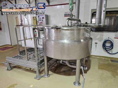 Tanque encamisado derretedor de gordura em inox Kroma 200 litros